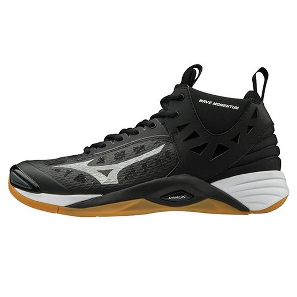 Mizuno Men's Wave Momentum Mid Volleyball Shoes Black/Silver (430262-CBU)